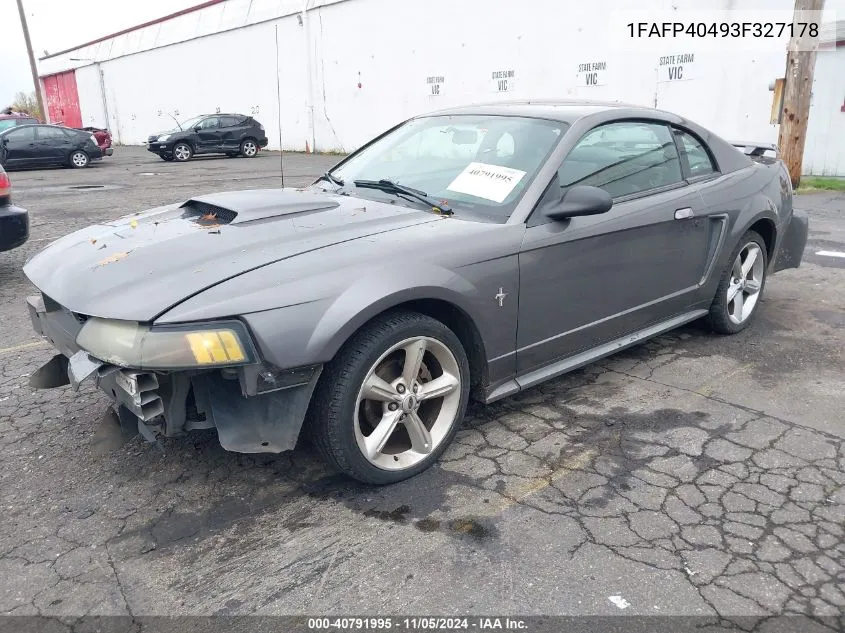 2003 Ford Mustang VIN: 1FAFP40493F327178 Lot: 40791995