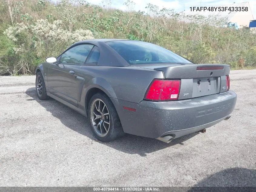 2003 Ford Mustang 10Th Anniversary Package/Cobra VIN: 1FAFP48Y53F433358 Lot: 40794414