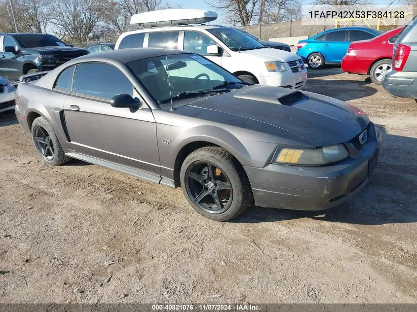 2003 Ford Mustang Gt VIN: 1FAFP42X53F384128 Lot: 40821076