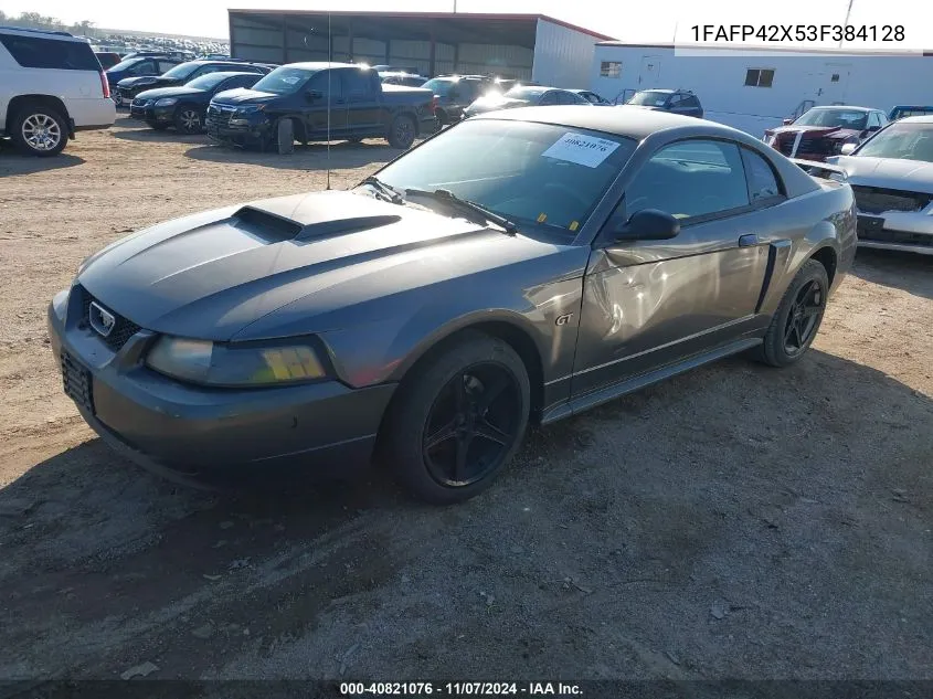 2003 Ford Mustang Gt VIN: 1FAFP42X53F384128 Lot: 40821076