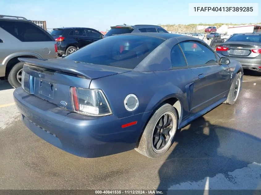 2003 Ford Mustang VIN: 1FAFP40413F389285 Lot: 40841535