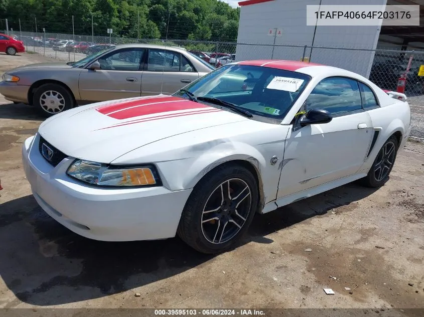 2004 Ford Mustang VIN: 1FAFP40664F203176 Lot: 39595103