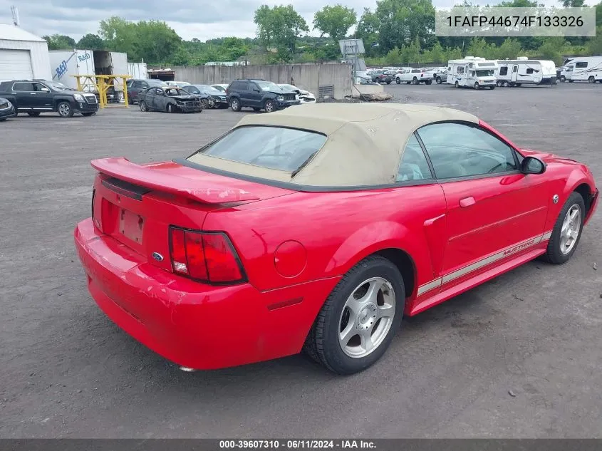 2004 Ford Mustang VIN: 1FAFP44674F133326 Lot: 39607310