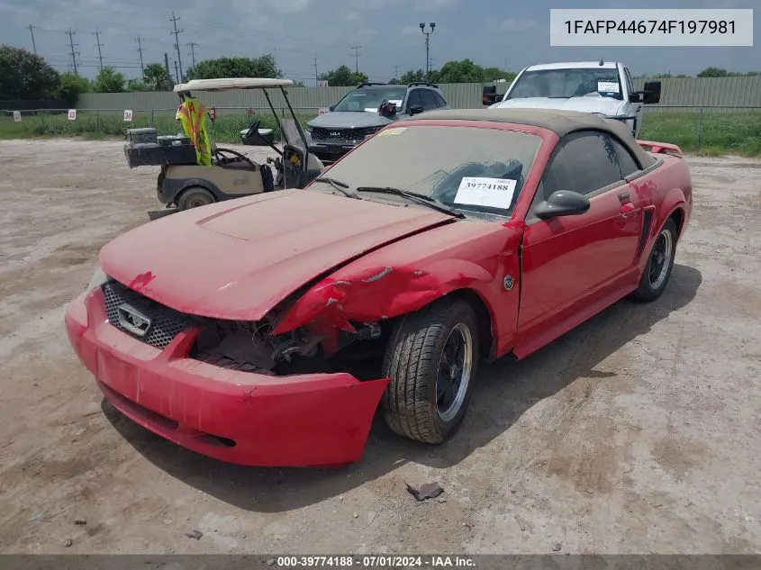 2004 Ford Mustang VIN: 1FAFP44674F197981 Lot: 39774188