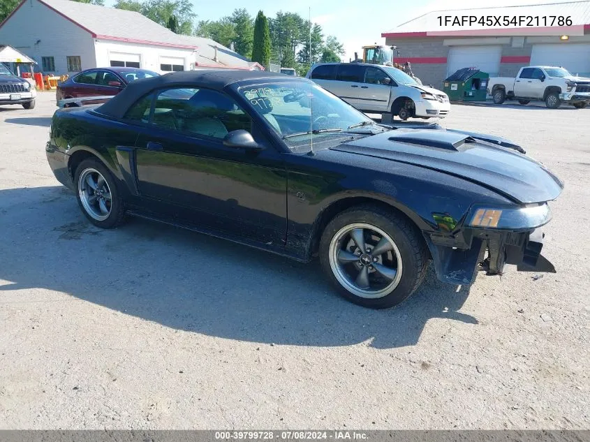 2004 Ford Mustang Gt VIN: 1FAFP45X54F211786 Lot: 39799728