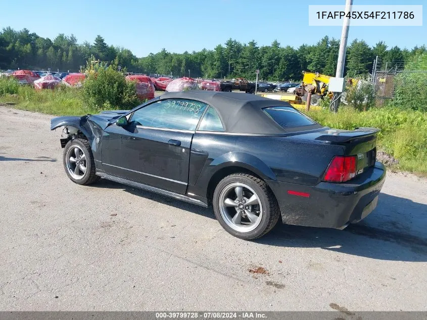 2004 Ford Mustang Gt VIN: 1FAFP45X54F211786 Lot: 39799728