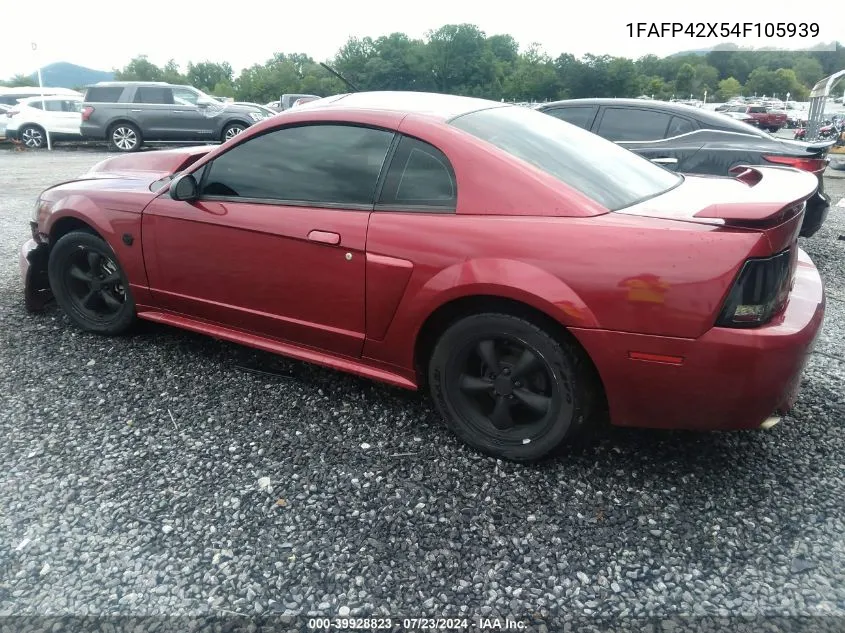 2004 Ford Mustang Gt VIN: 1FAFP42X54F105939 Lot: 39928823