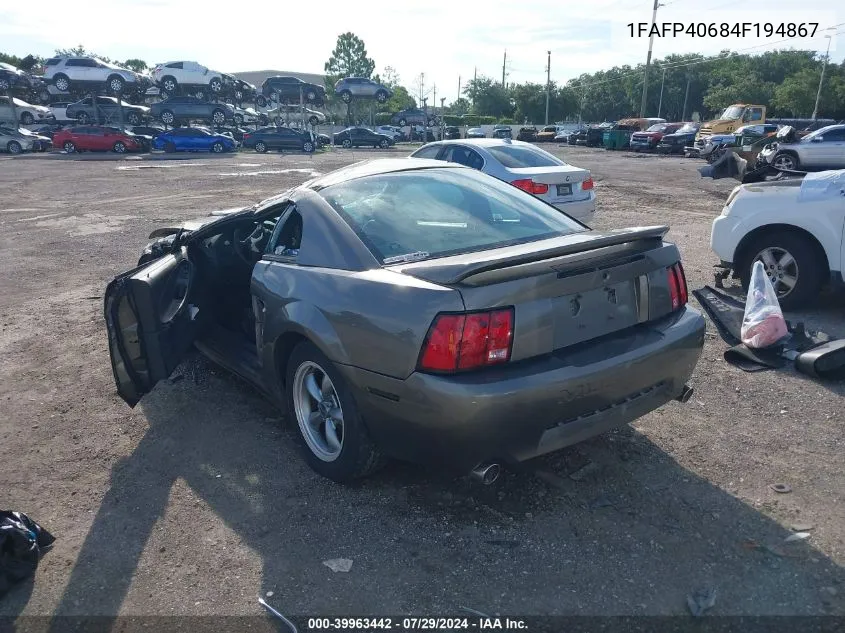 2004 Ford Mustang VIN: 1FAFP40684F194867 Lot: 39963442