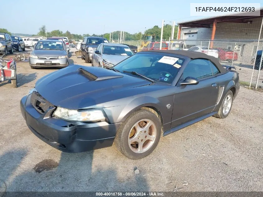 2004 Ford Mustang VIN: 1FAFP44624F212693 Lot: 40018758