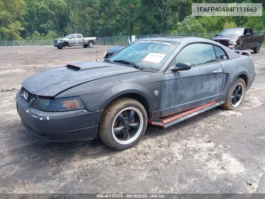 2004 Ford Mustang VIN: 1FAFP40484F111663 Lot: 40137370