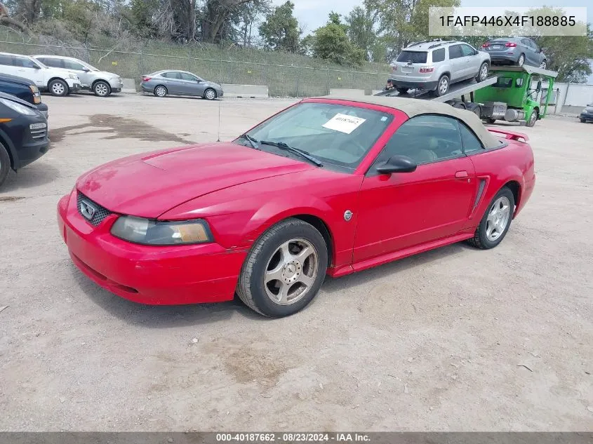 2004 Ford Mustang VIN: 1FAFP446X4F188885 Lot: 40187662