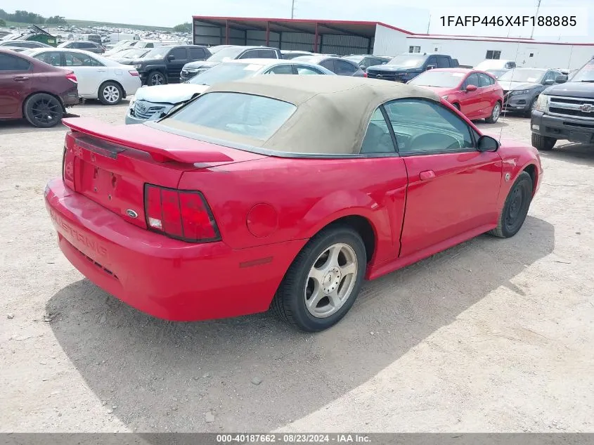 2004 Ford Mustang VIN: 1FAFP446X4F188885 Lot: 40187662