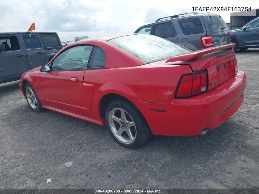 2004 Ford Mustang Gt VIN: 1FAFP42X84F163754 Lot: 40206759