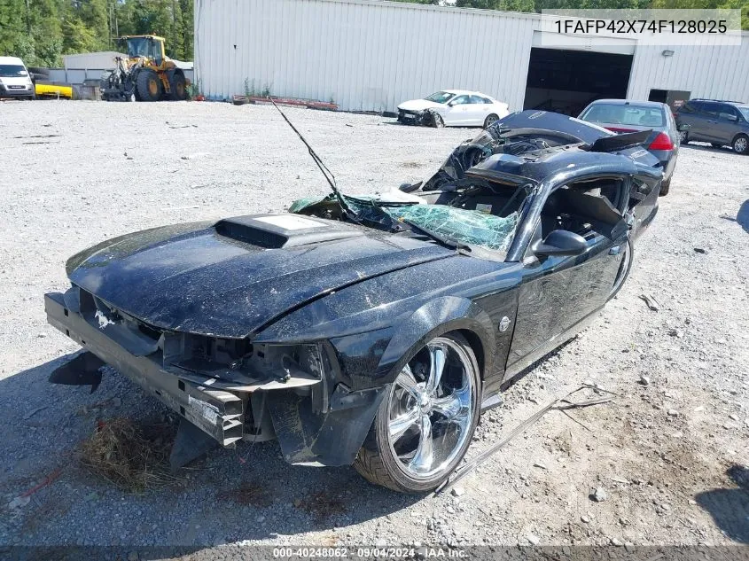 2004 Ford Mustang Gt VIN: 1FAFP42X74F128025 Lot: 40248062