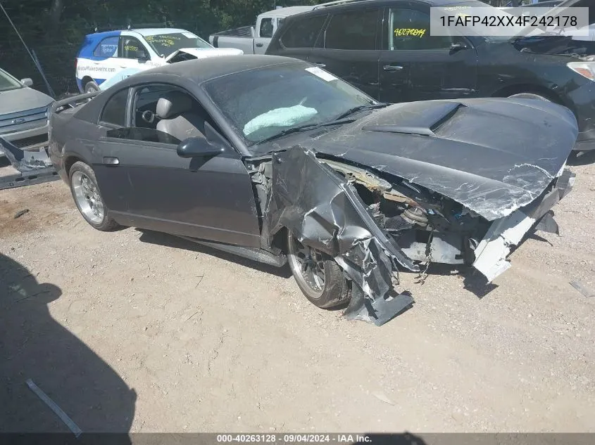 2004 Ford Mustang Gt VIN: 1FAFP42XX4F242178 Lot: 40263128