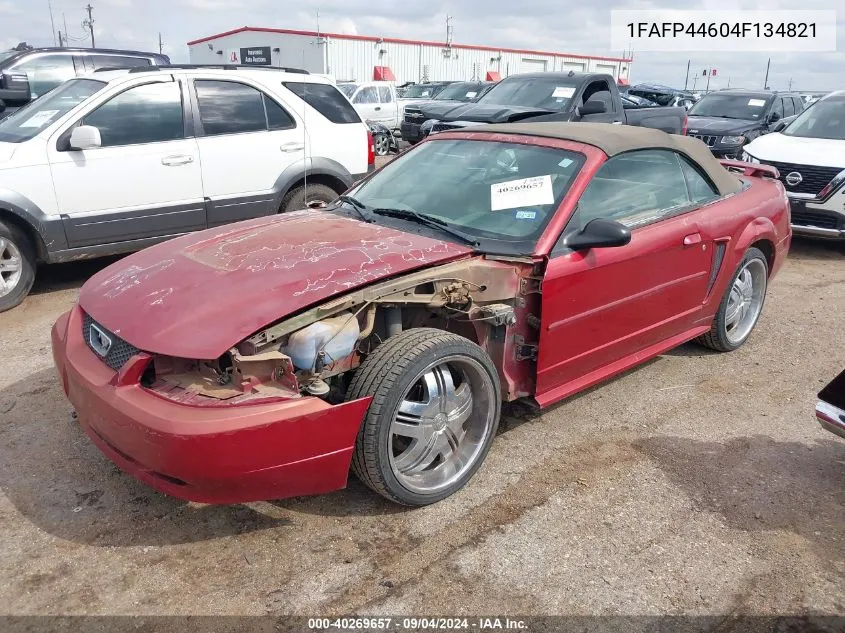 2004 Ford Mustang VIN: 1FAFP44604F134821 Lot: 40269657