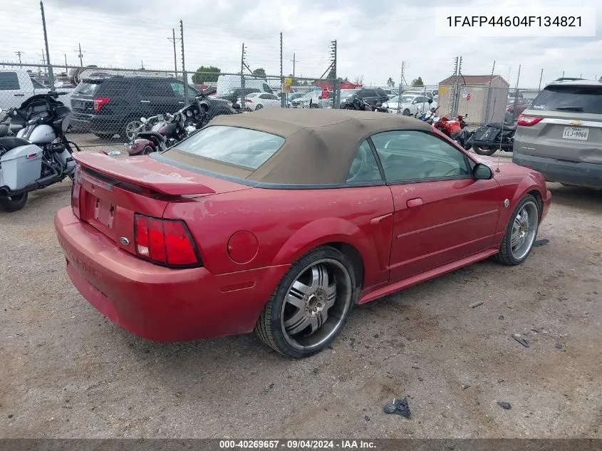 2004 Ford Mustang VIN: 1FAFP44604F134821 Lot: 40269657