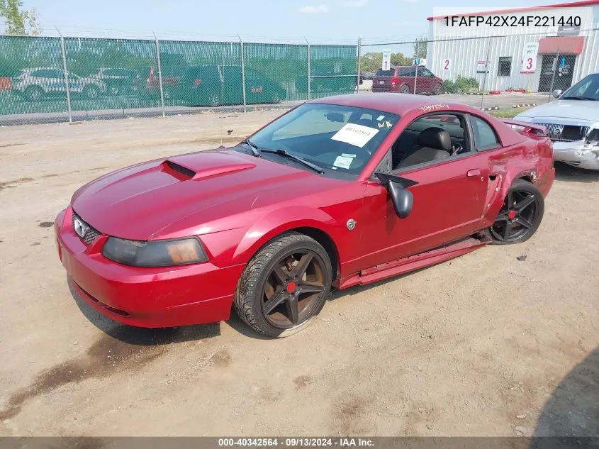 2004 Ford Mustang Gt VIN: 1FAFP42X24F221440 Lot: 40342564