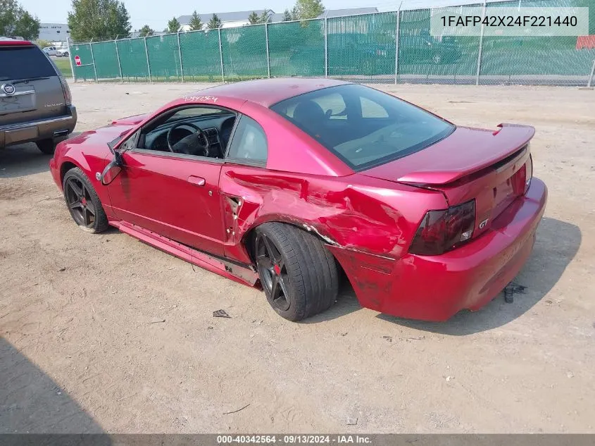 2004 Ford Mustang Gt VIN: 1FAFP42X24F221440 Lot: 40342564