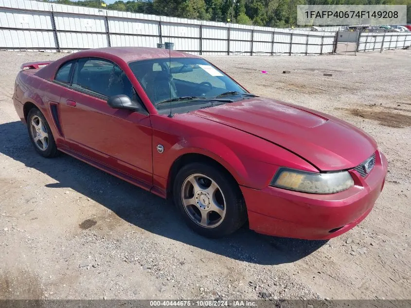 2004 Ford Mustang VIN: 1FAFP40674F149208 Lot: 40444675