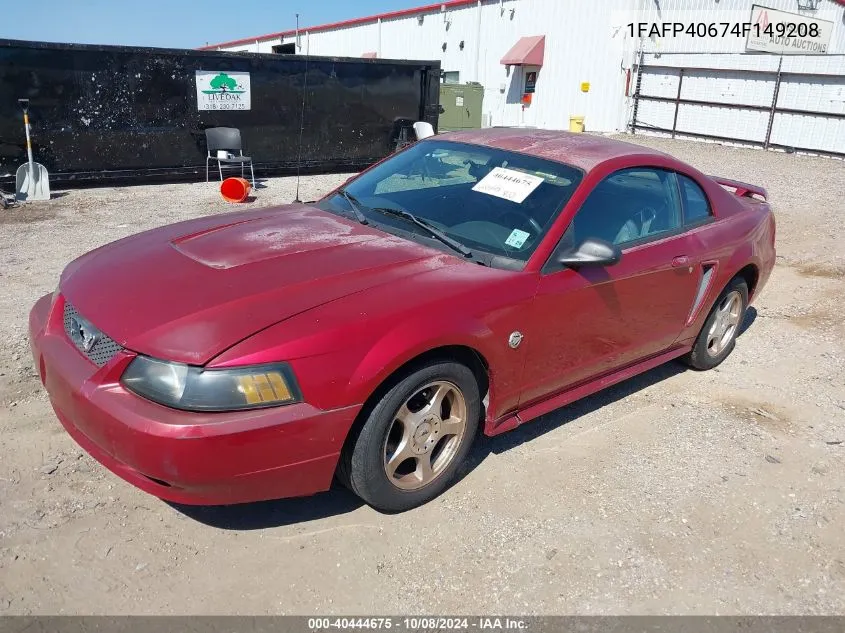 2004 Ford Mustang VIN: 1FAFP40674F149208 Lot: 40444675