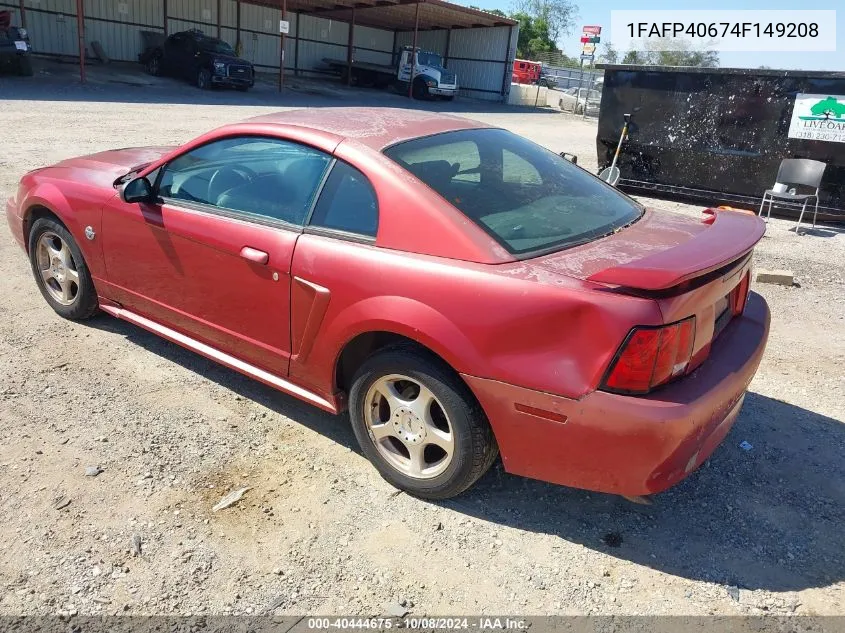 2004 Ford Mustang VIN: 1FAFP40674F149208 Lot: 40444675