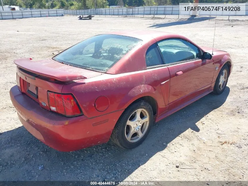 2004 Ford Mustang VIN: 1FAFP40674F149208 Lot: 40444675