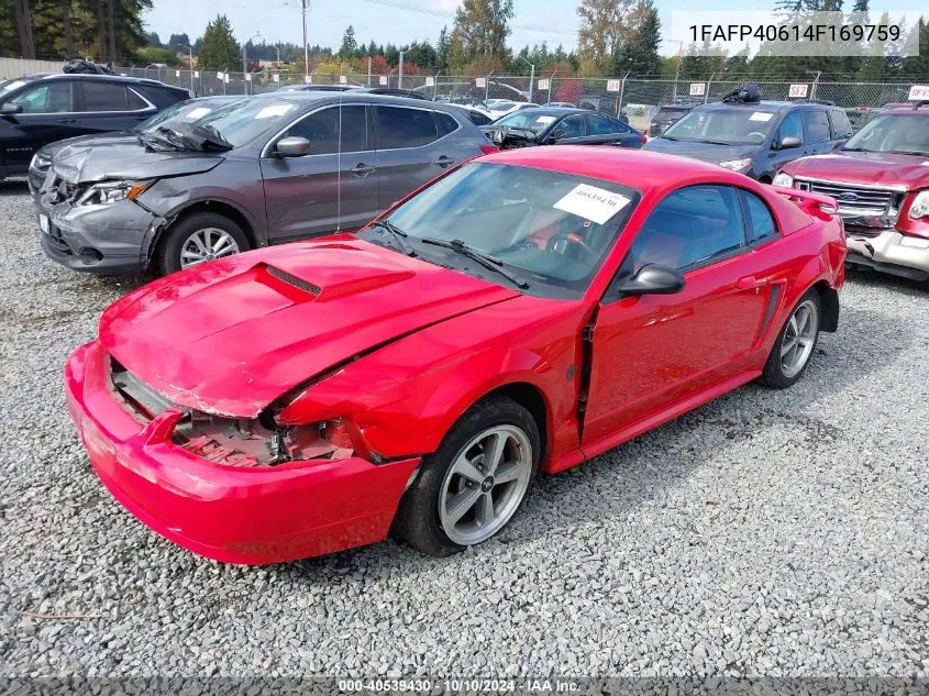 2004 Ford Mustang Standard VIN: 1FAFP40614F169759 Lot: 40539430