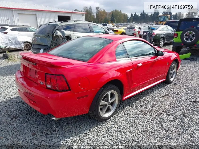 2004 Ford Mustang Standard VIN: 1FAFP40614F169759 Lot: 40539430