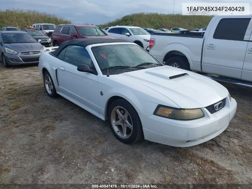 2004 Ford Mustang Gt VIN: 1FAFP45X34F240428 Lot: 40547478