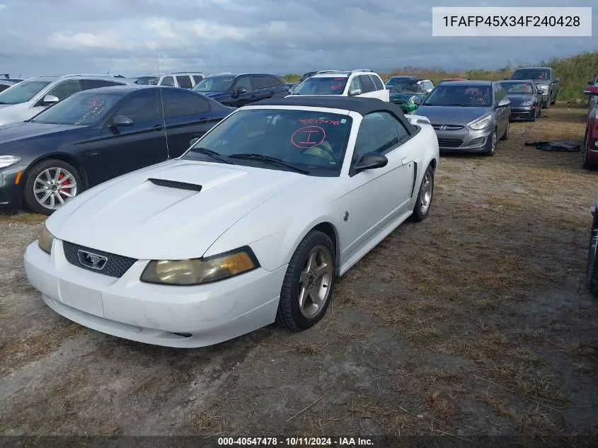 2004 Ford Mustang Gt VIN: 1FAFP45X34F240428 Lot: 40547478