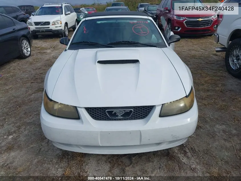 2004 Ford Mustang Gt VIN: 1FAFP45X34F240428 Lot: 40547478