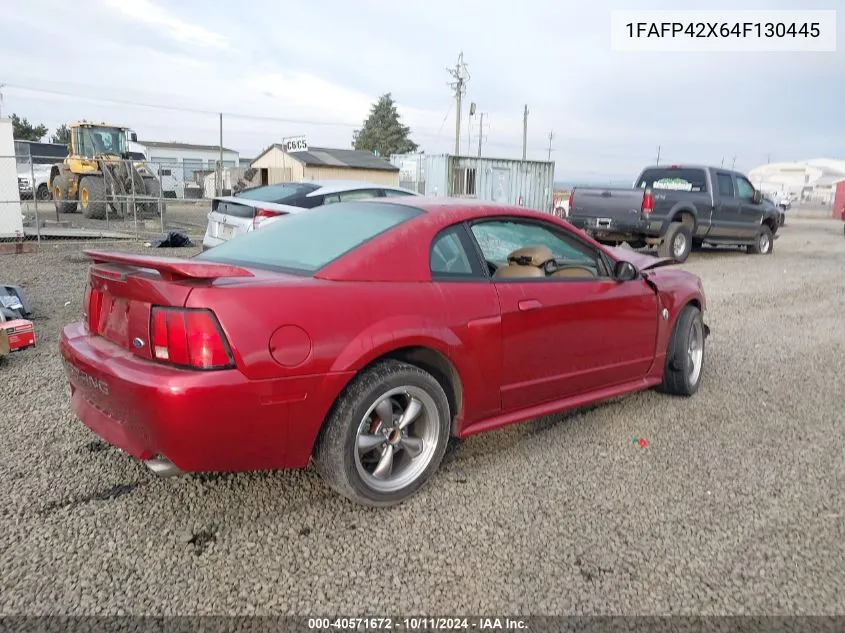 2004 Ford Mustang Gt VIN: 1FAFP42X64F130445 Lot: 40571672