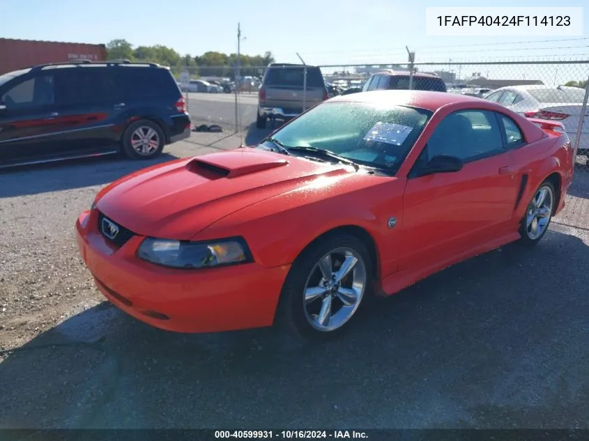 2004 Ford Mustang VIN: 1FAFP40424F114123 Lot: 40599931