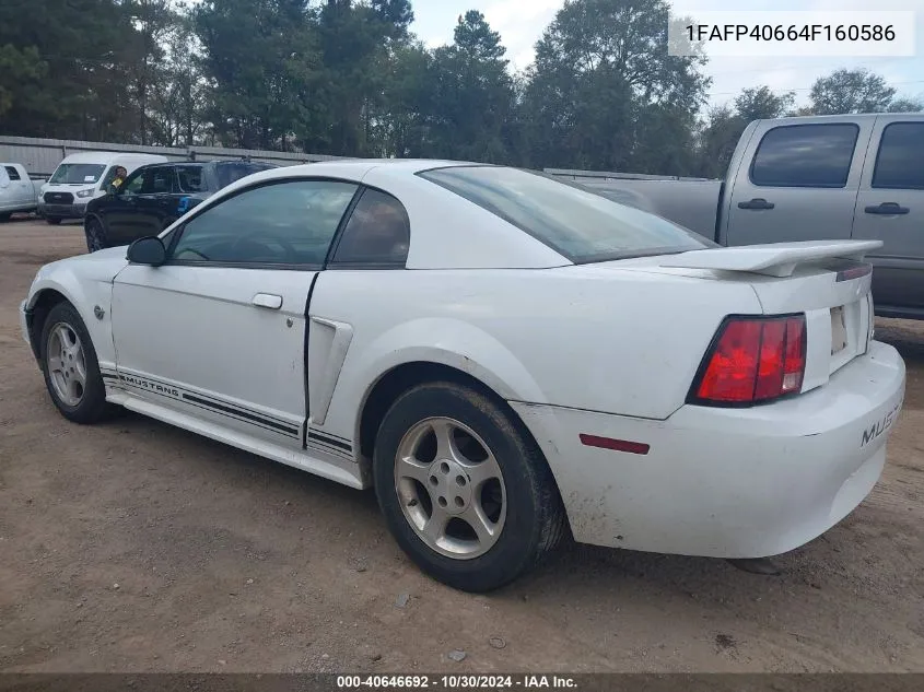 2004 Ford Mustang VIN: 1FAFP40664F160586 Lot: 40646692