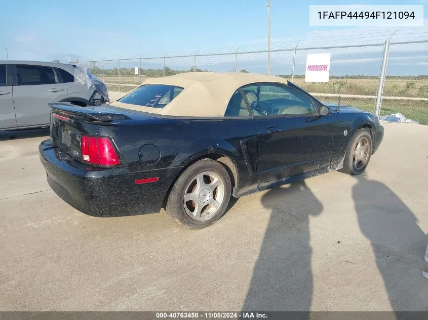 2004 Ford Mustang Deluxe VIN: 1FAFP44494F121094 Lot: 40763458