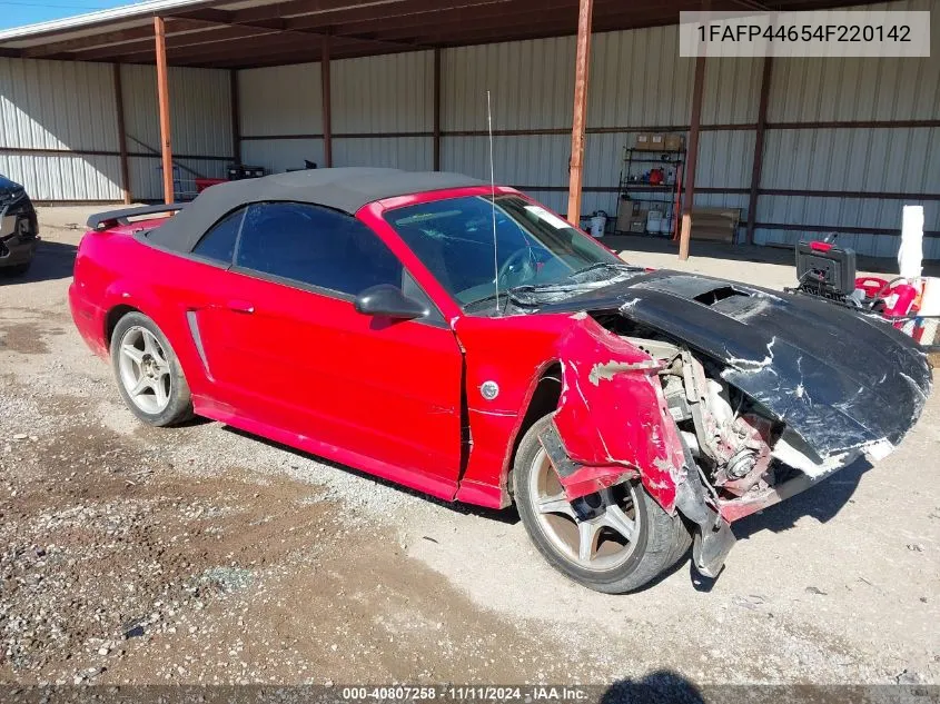 2004 Ford Mustang Deluxe VIN: 1FAFP44654F220142 Lot: 40807258