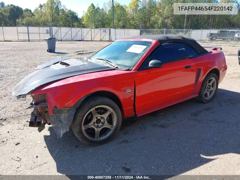 2004 Ford Mustang Deluxe VIN: 1FAFP44654F220142 Lot: 40807258