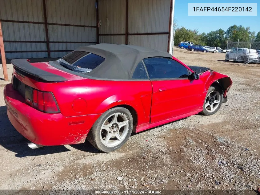 2004 Ford Mustang Deluxe VIN: 1FAFP44654F220142 Lot: 40807258