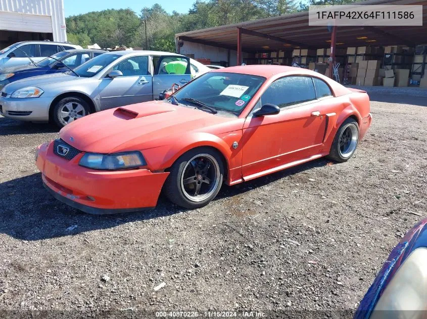 2004 Ford Mustang Gt VIN: 1FAFP42X64F111586 Lot: 40870226