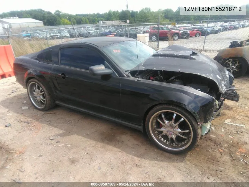 2005 Ford Mustang V6 Deluxe/V6 Premium VIN: 1ZVFT80N155218712 Lot: 39507569