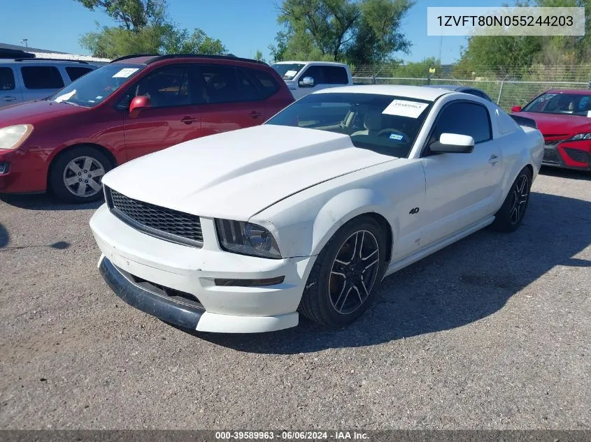 2005 Ford Mustang V6 Deluxe/V6 Premium VIN: 1ZVFT80N055244203 Lot: 39589963