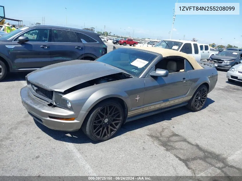 2005 Ford Mustang VIN: 1ZVFT84N255208099 Lot: 39725150