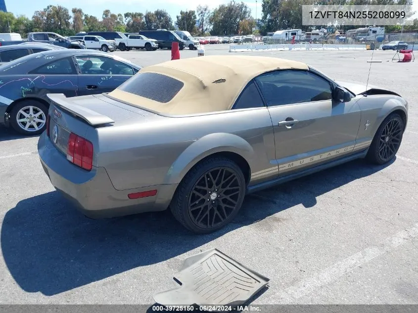 2005 Ford Mustang VIN: 1ZVFT84N255208099 Lot: 39725150