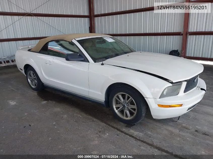 2005 Ford Mustang VIN: 1ZVHT84N955195201 Lot: 39907024