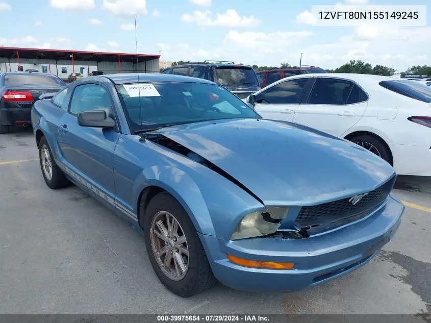 2005 Ford Mustang V6 Deluxe/V6 Premium VIN: 1ZVFT80N155149245 Lot: 39975654