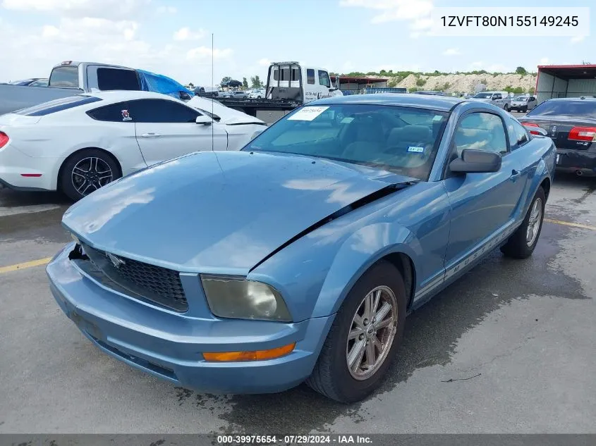 2005 Ford Mustang V6 Deluxe/V6 Premium VIN: 1ZVFT80N155149245 Lot: 39975654