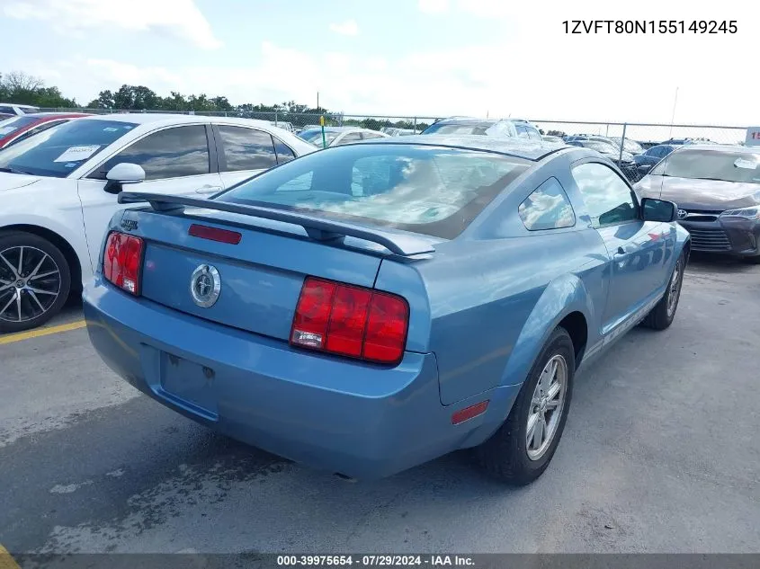 2005 Ford Mustang V6 Deluxe/V6 Premium VIN: 1ZVFT80N155149245 Lot: 39975654