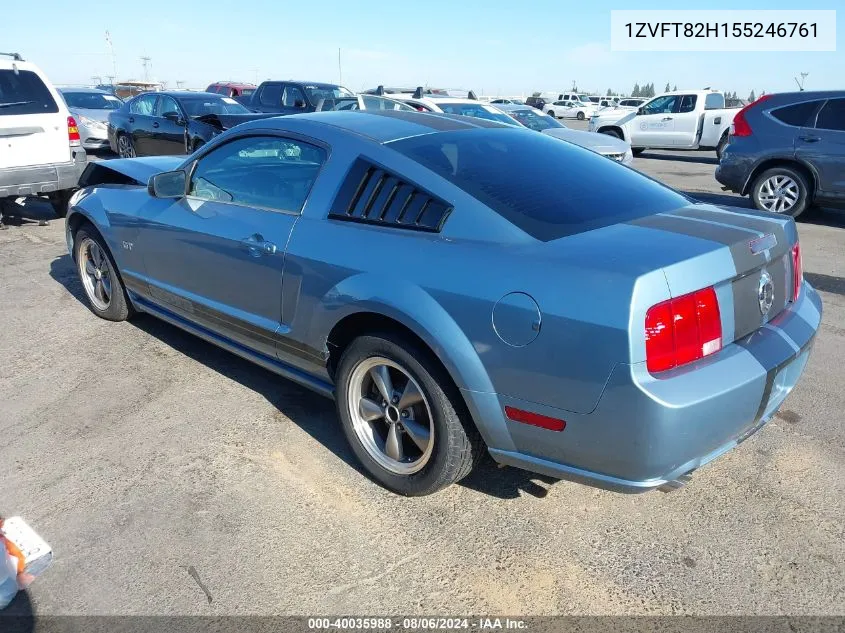 2005 Ford Mustang Gt Deluxe/Gt Premium VIN: 1ZVFT82H155246761 Lot: 40035988