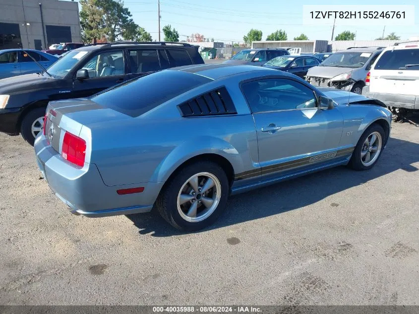 2005 Ford Mustang Gt Deluxe/Gt Premium VIN: 1ZVFT82H155246761 Lot: 40035988